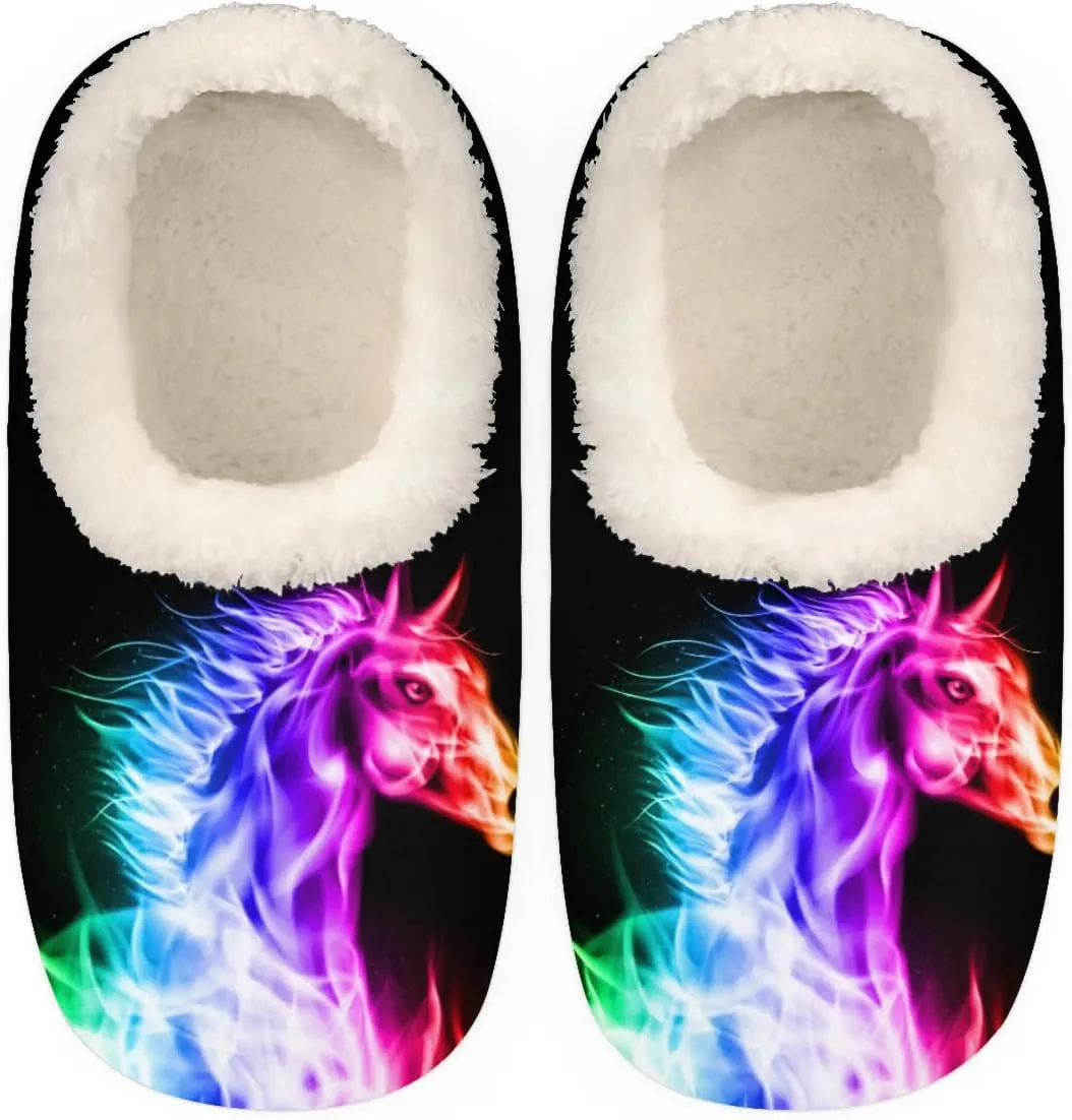 Women's Slippers Comfy Warm House Slippers for Women Men, Fuzzy Slip-on Plush Ladies Slippers Socks for Winter Bedroom Indoor and Outdoor