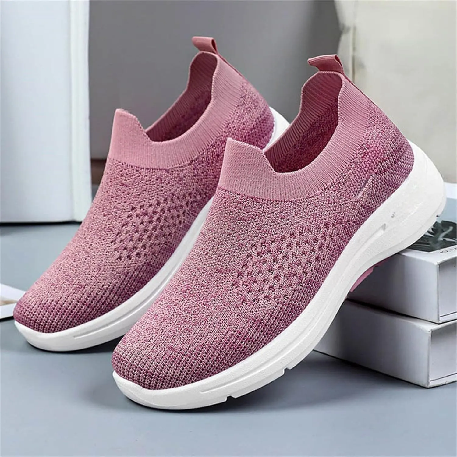 Womens Sneakers Tennis Walking Workout Gym Shoes Slip On Lightweight Comfortable Athletic Sports Running Shoes