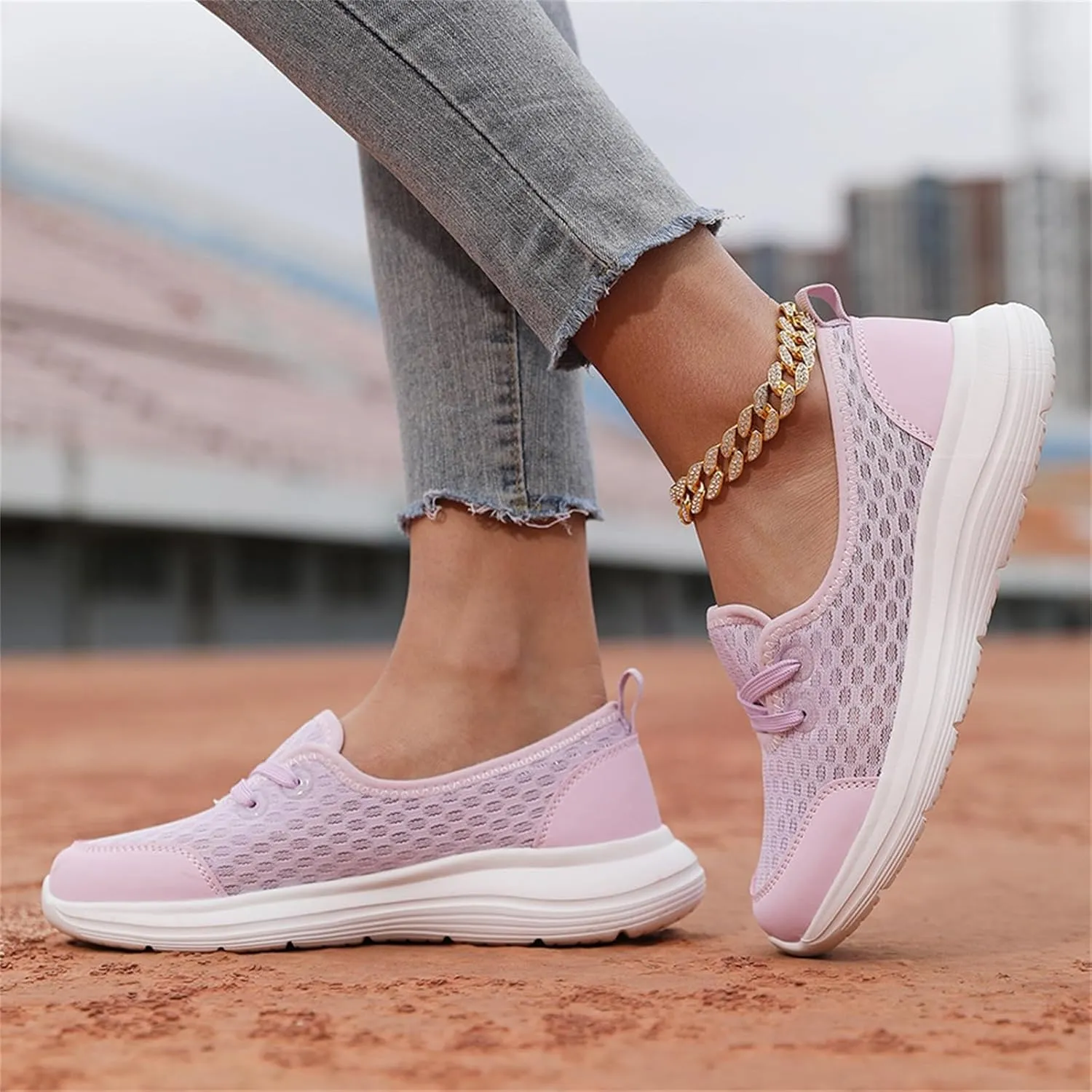 Women's Soft Sole Mesh Comfort Orthopedic Shoes, Lightweight Soft Solecomfortable Flat Arch Support Walking Shoes,Slip Ins Sneakers Ladies