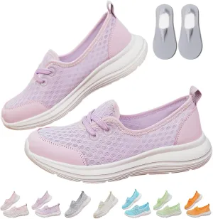 Women's Soft Sole Mesh Comfort Orthopedic Shoes, Lightweight Soft Solecomfortable Flat Arch Support Walking Shoes,Slip Ins Sneakers Ladies