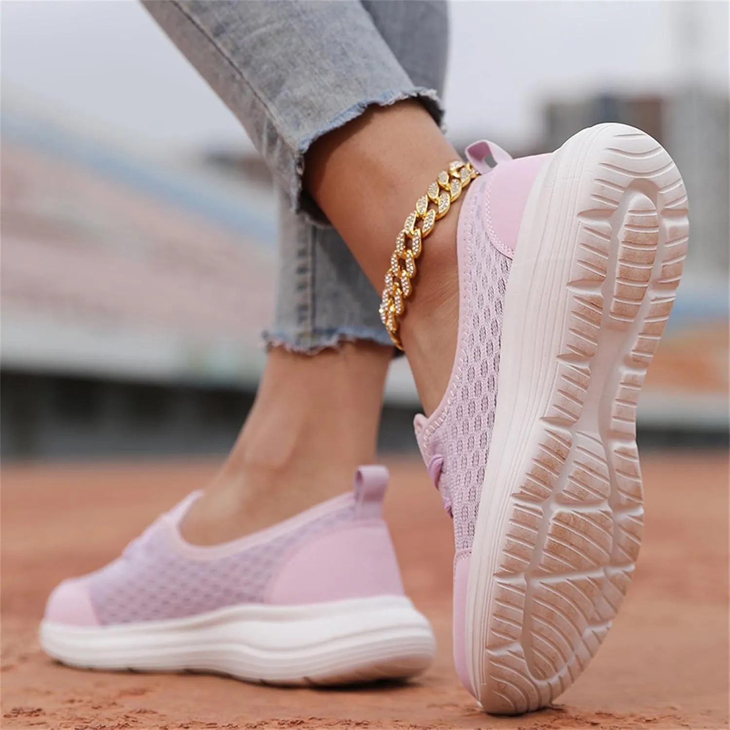 Women's Soft Sole Mesh Comfort Orthopedic Shoes, Lightweight Soft Solecomfortable Flat Arch Support Walking Shoes,Slip Ins Sneakers Ladies