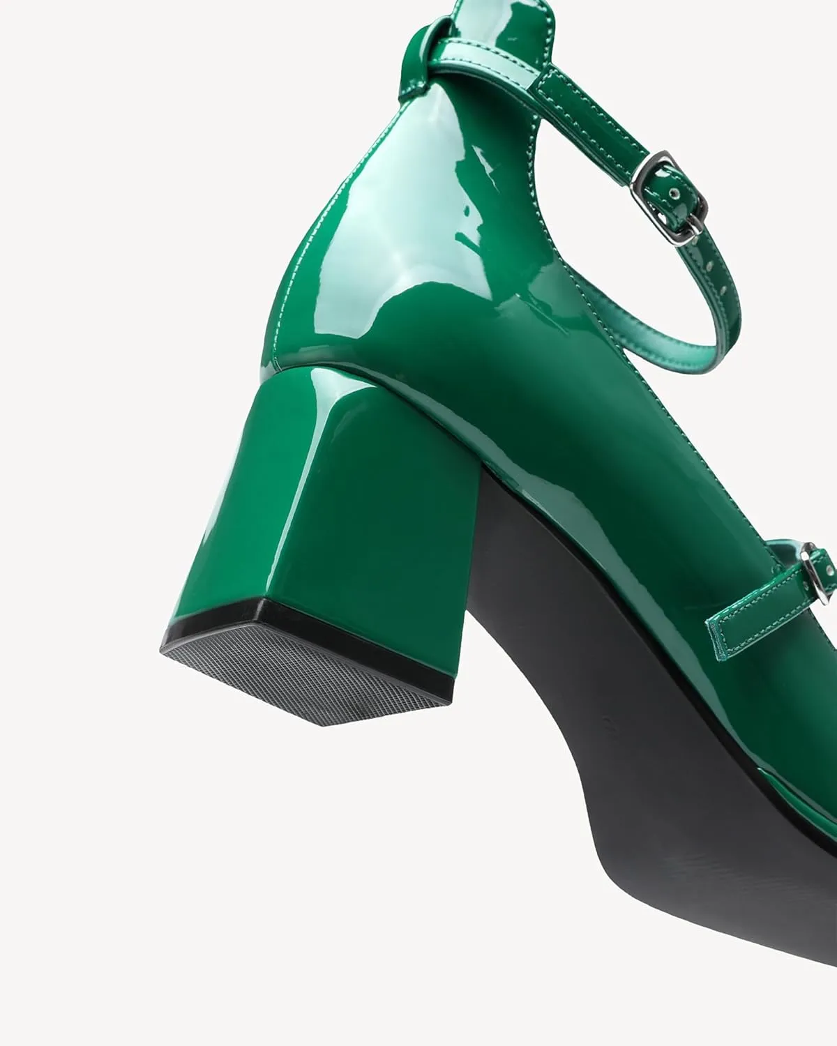 Women's Vintage Mary Jane Pumps - Patent Leather Chunky Heel Square Toe Dress Shoes for Work, Wedding & Retro Outfits