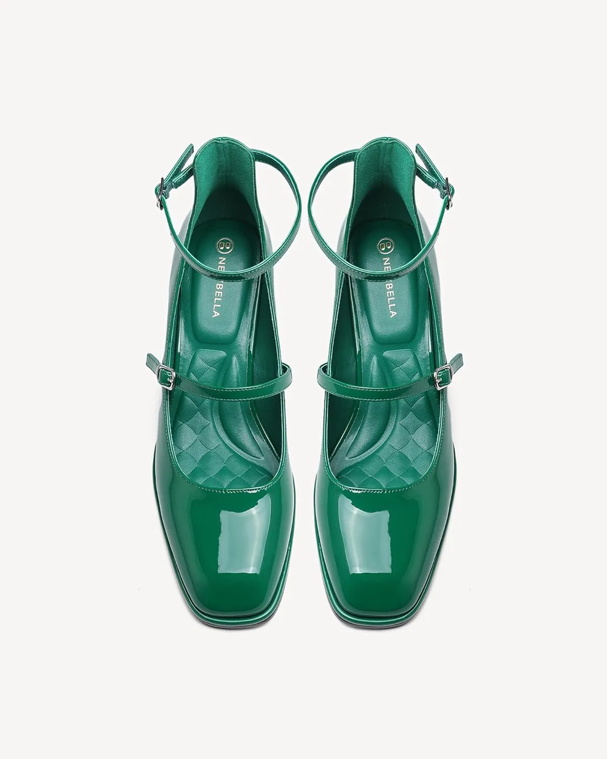 Women's Vintage Mary Jane Pumps - Patent Leather Chunky Heel Square Toe Dress Shoes for Work, Wedding & Retro Outfits