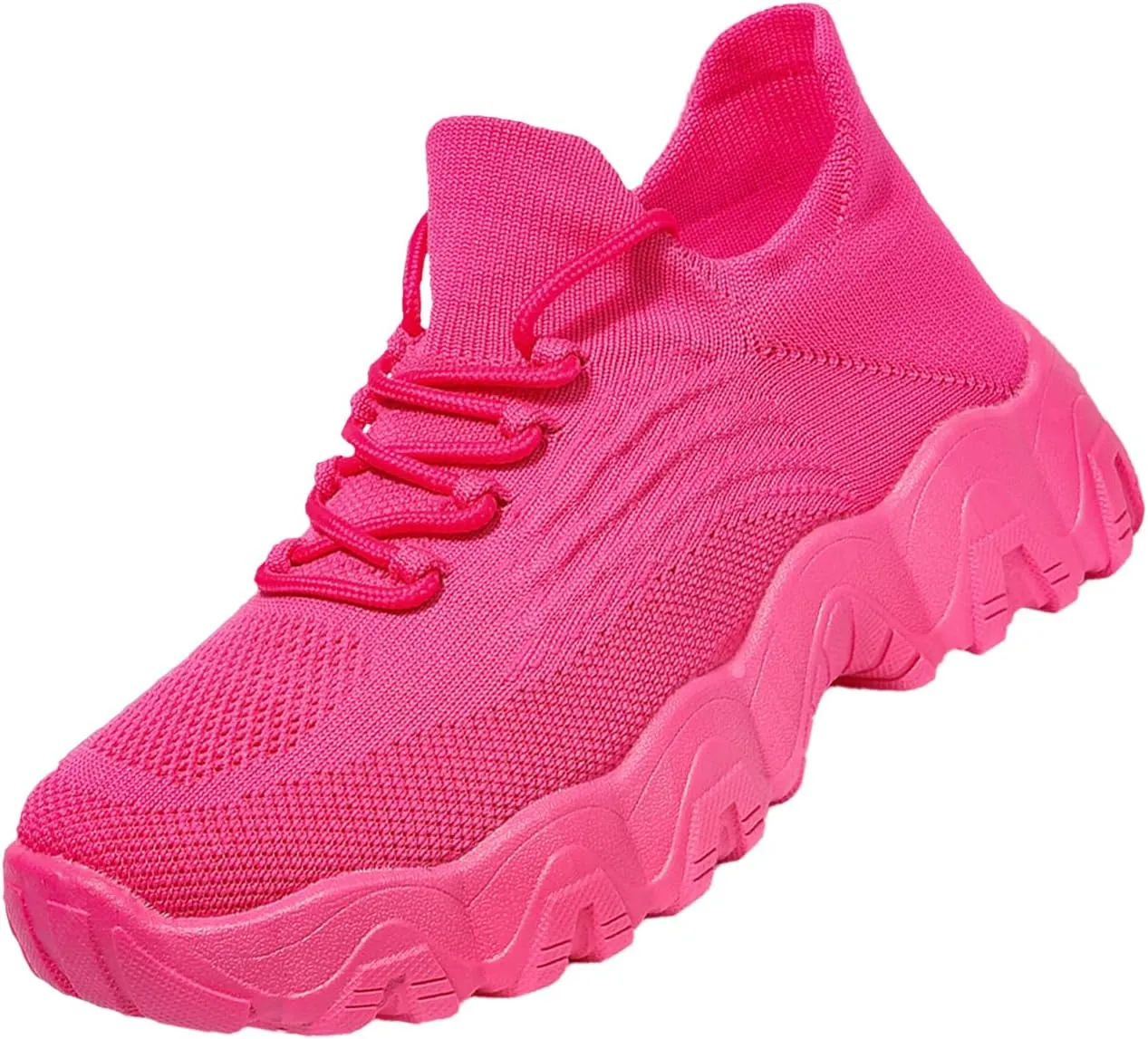 Women's Walking Shoes Slip-On Running Shoes- MD Sole Lightweight Sneakers for Women, Breathable Arch Support Running Gym Shoes