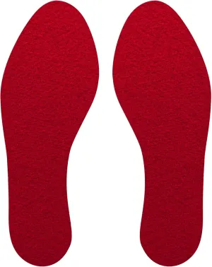 Wool Flat Shoe Insert for Sandals & Sockless Shoes, Comfortable Shoe Insoles with Sweat-Absorbent Natural Fiber & Non-Slip Silicone Grip, Narrow-Cut Shoe Inserts for Women, Red, Size 39 - SoxsolS