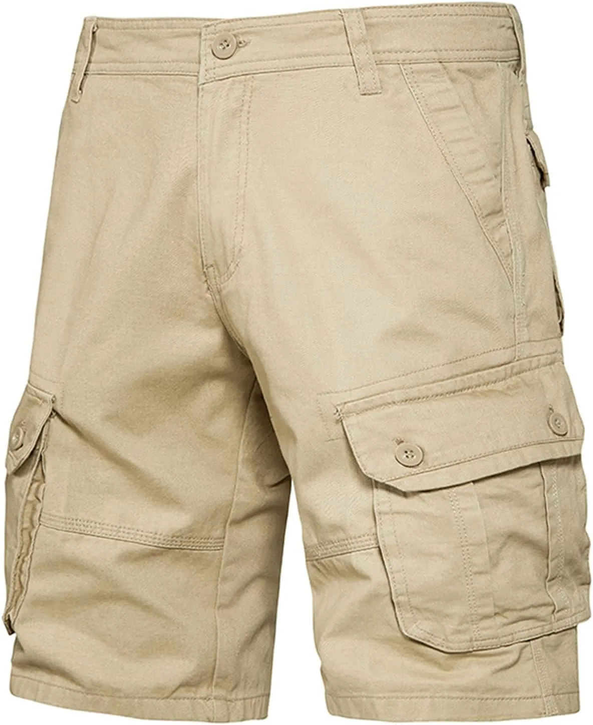 Workout Shorts Men 2023 Causal Flat-Front Khakis Cargo Shorts with Pockets Slim Fit Buckle Zipper Utility Shorts
