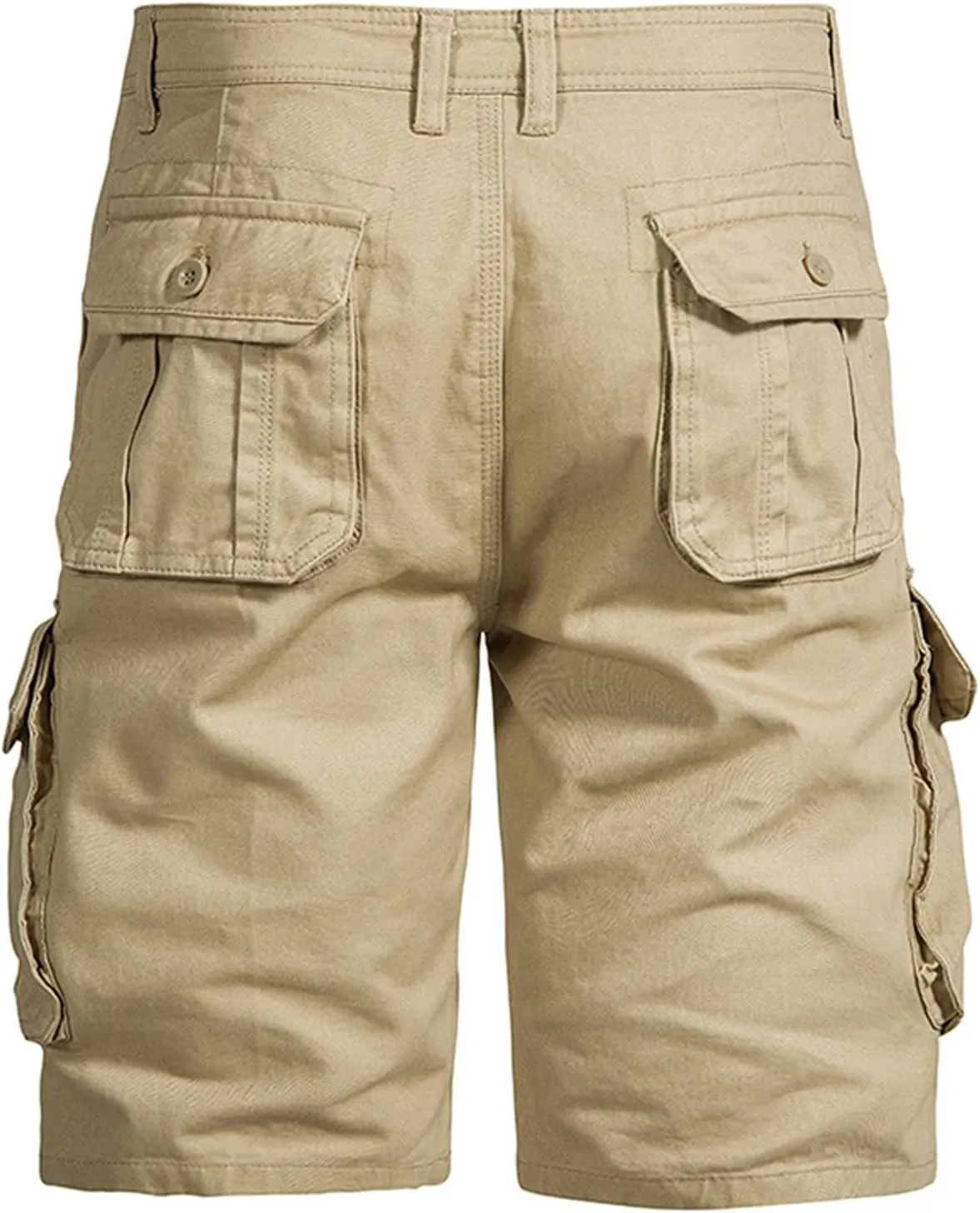 Workout Shorts Men 2023 Causal Flat-Front Khakis Cargo Shorts with Pockets Slim Fit Buckle Zipper Utility Shorts