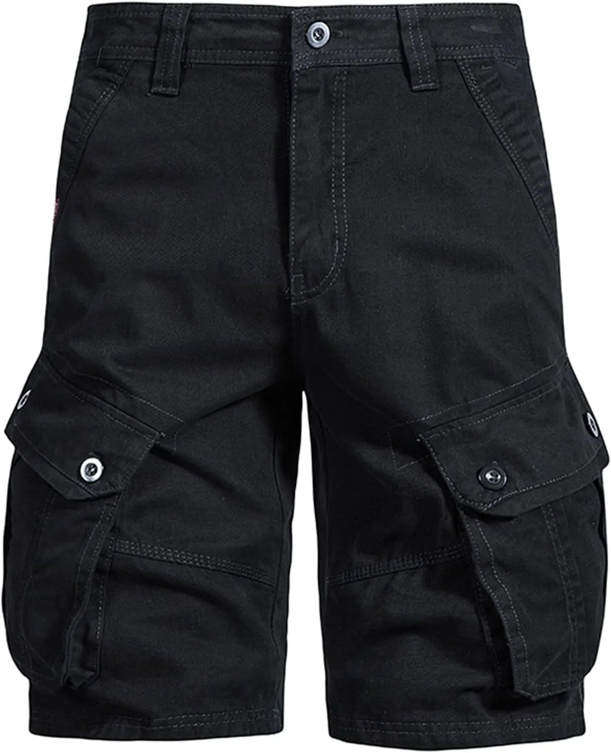 Workout Shorts Men 2023 Causal Flat-Front Khakis Cargo Shorts with Pockets Slim Fit Buckle Zipper Utility Shorts