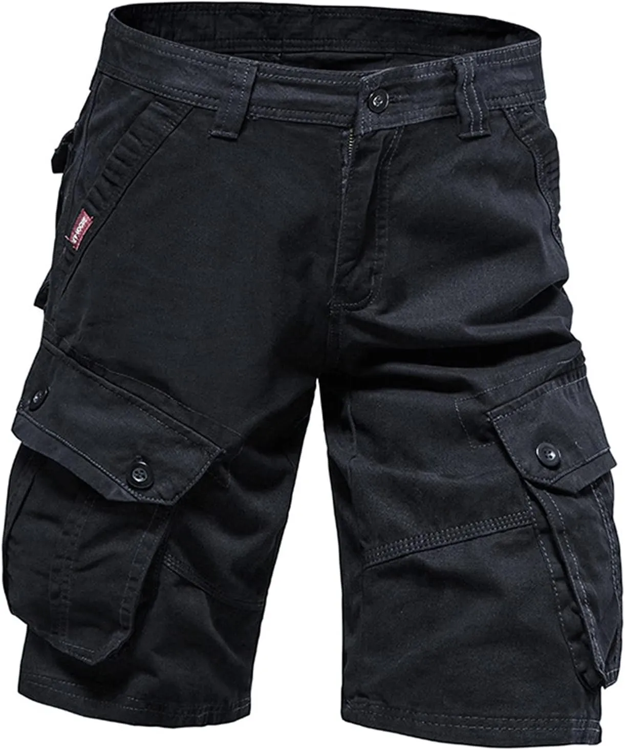 Workout Shorts Men 2023 Causal Flat-Front Khakis Cargo Shorts with Pockets Slim Fit Buckle Zipper Utility Shorts