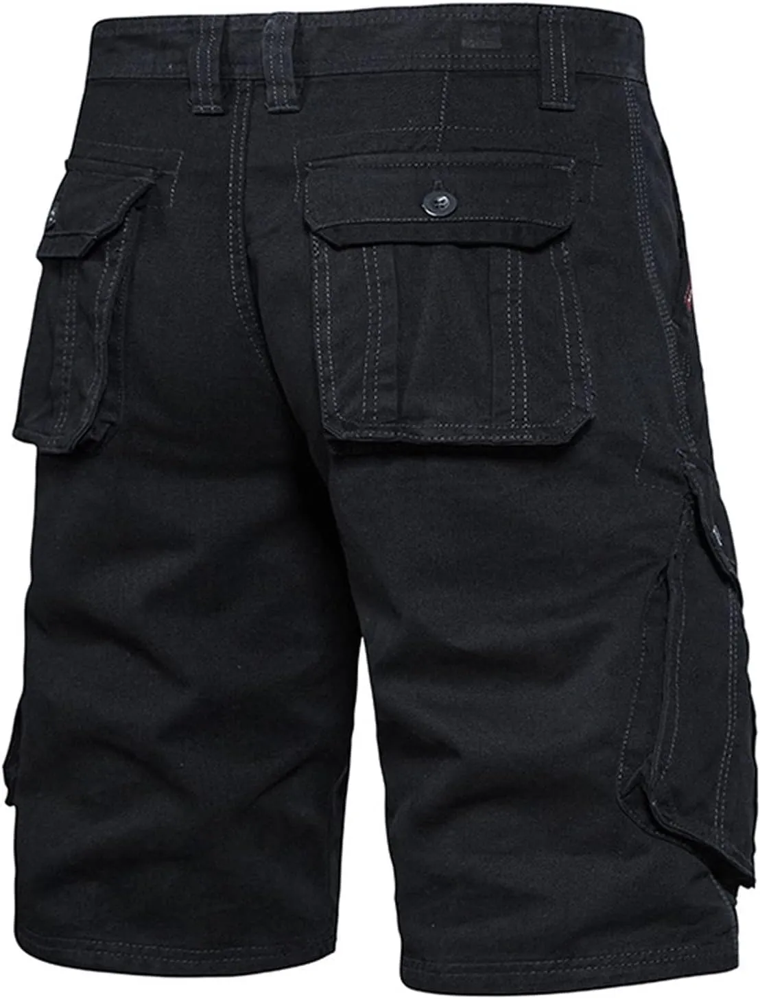 Workout Shorts Men 2023 Causal Flat-Front Khakis Cargo Shorts with Pockets Slim Fit Buckle Zipper Utility Shorts