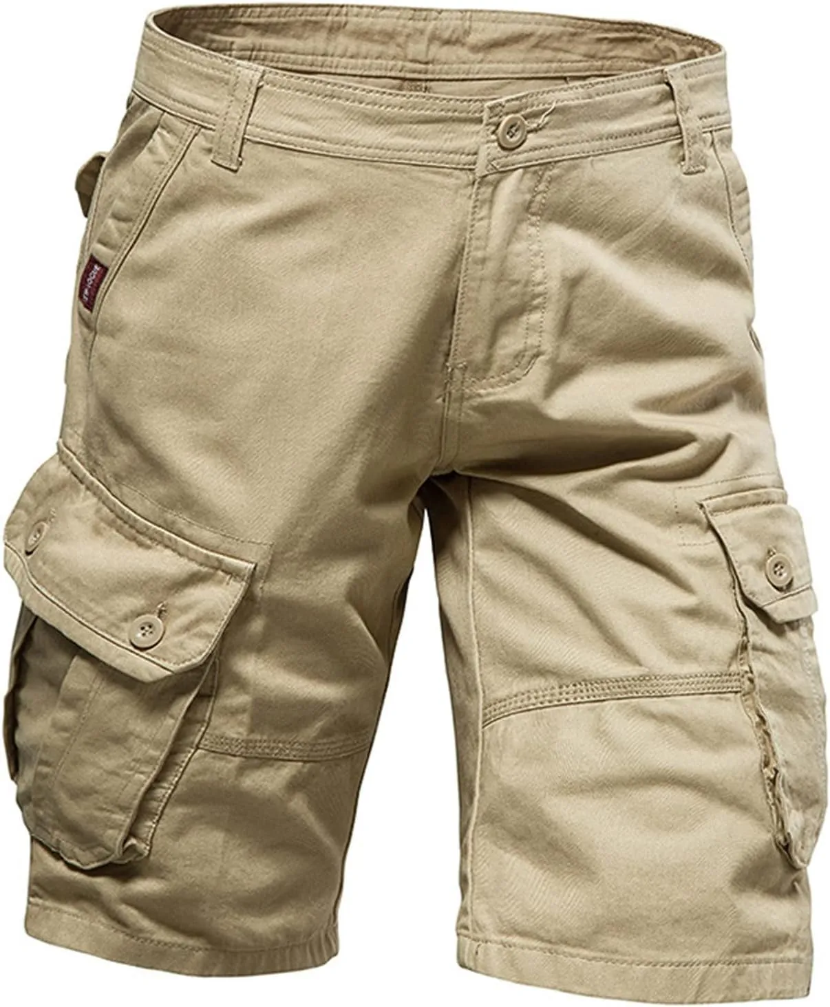 Workout Shorts Men 2023 Causal Flat-Front Khakis Cargo Shorts with Pockets Slim Fit Buckle Zipper Utility Shorts