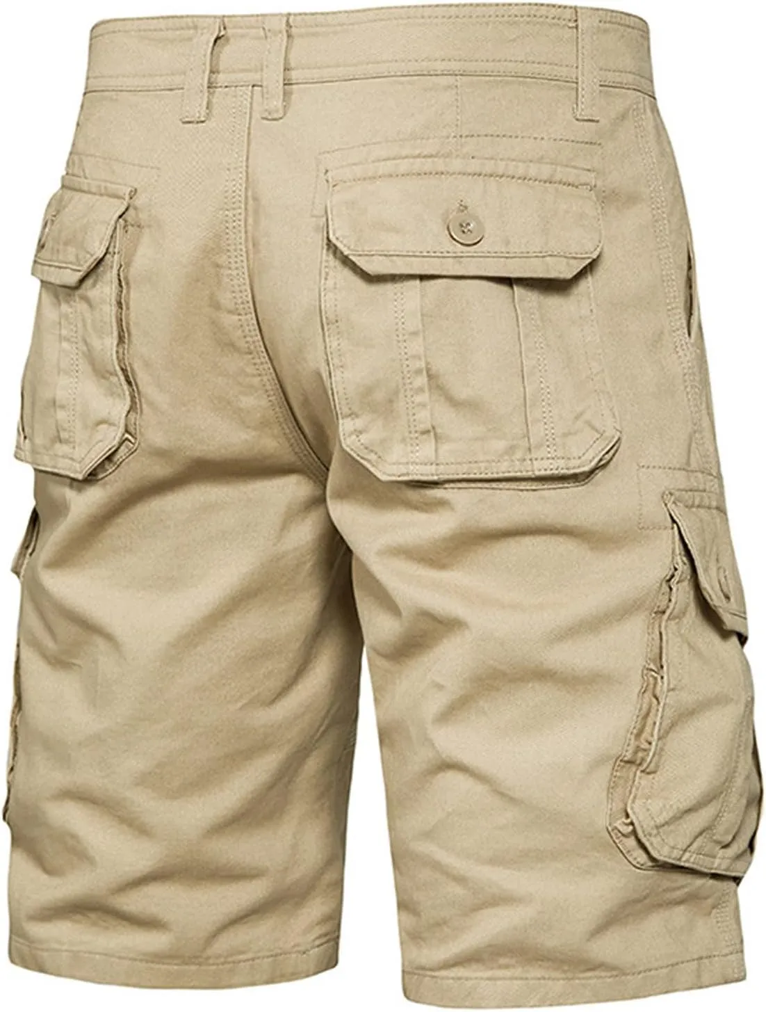 Workout Shorts Men 2023 Causal Flat-Front Khakis Cargo Shorts with Pockets Slim Fit Buckle Zipper Utility Shorts