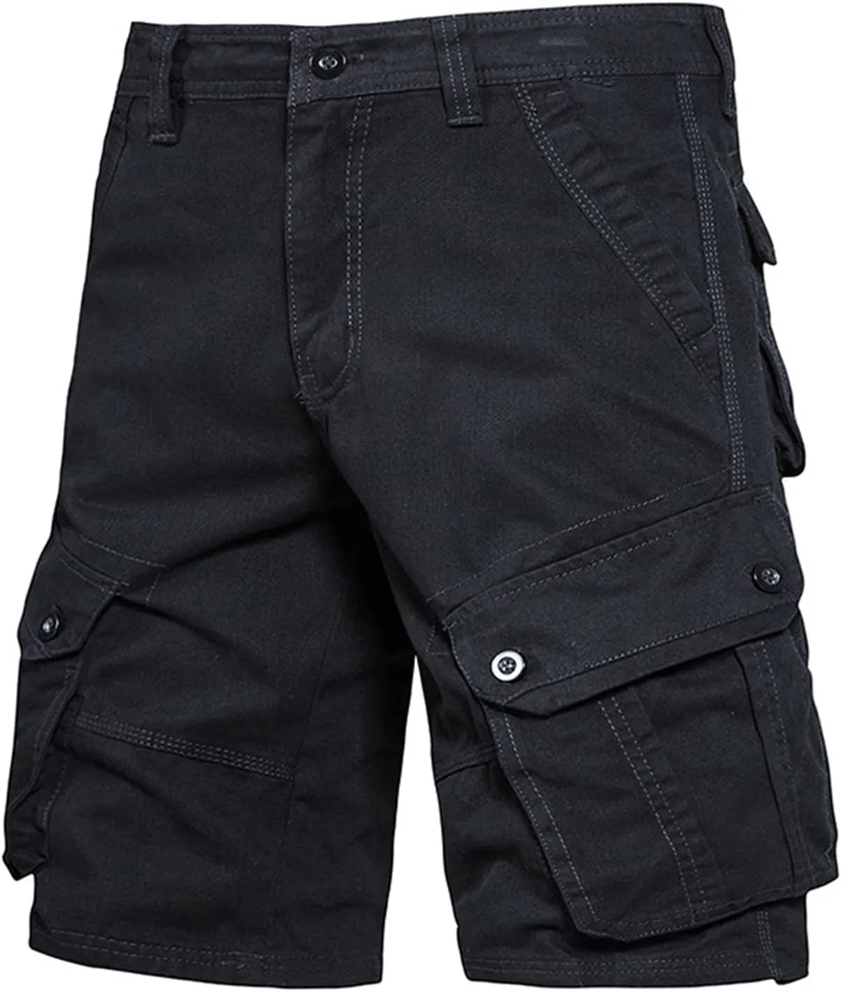 Workout Shorts Men 2023 Causal Flat-Front Khakis Cargo Shorts with Pockets Slim Fit Buckle Zipper Utility Shorts