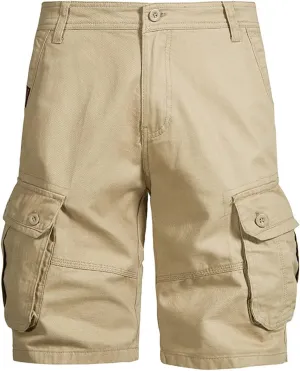 Workout Shorts Men 2023 Causal Flat-Front Khakis Cargo Shorts with Pockets Slim Fit Buckle Zipper Utility Shorts