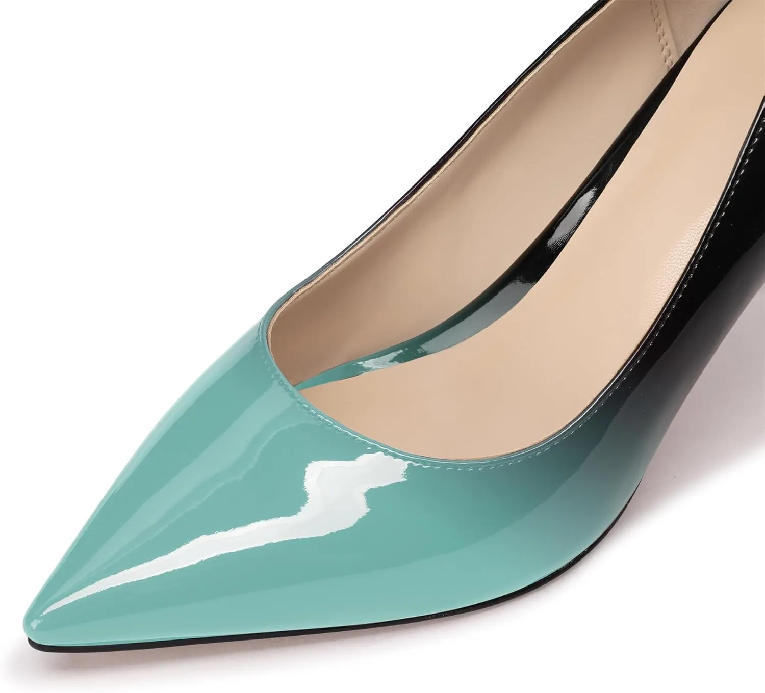 XINIUNIU High Heels for Women Pumps Gradient Patent Leather 4 inches 10CM Formal Shoes Sexy Fashion Stiletto Dress Shoes Wedding Shoes Pointed Toe