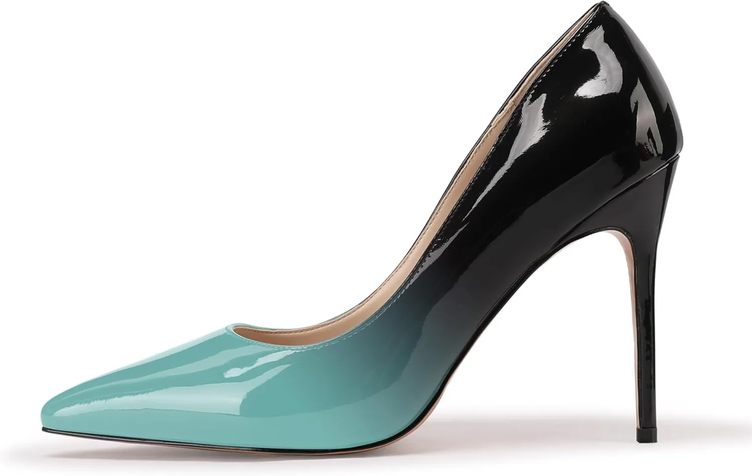 XINIUNIU High Heels for Women Pumps Gradient Patent Leather 4 inches 10CM Formal Shoes Sexy Fashion Stiletto Dress Shoes Wedding Shoes Pointed Toe