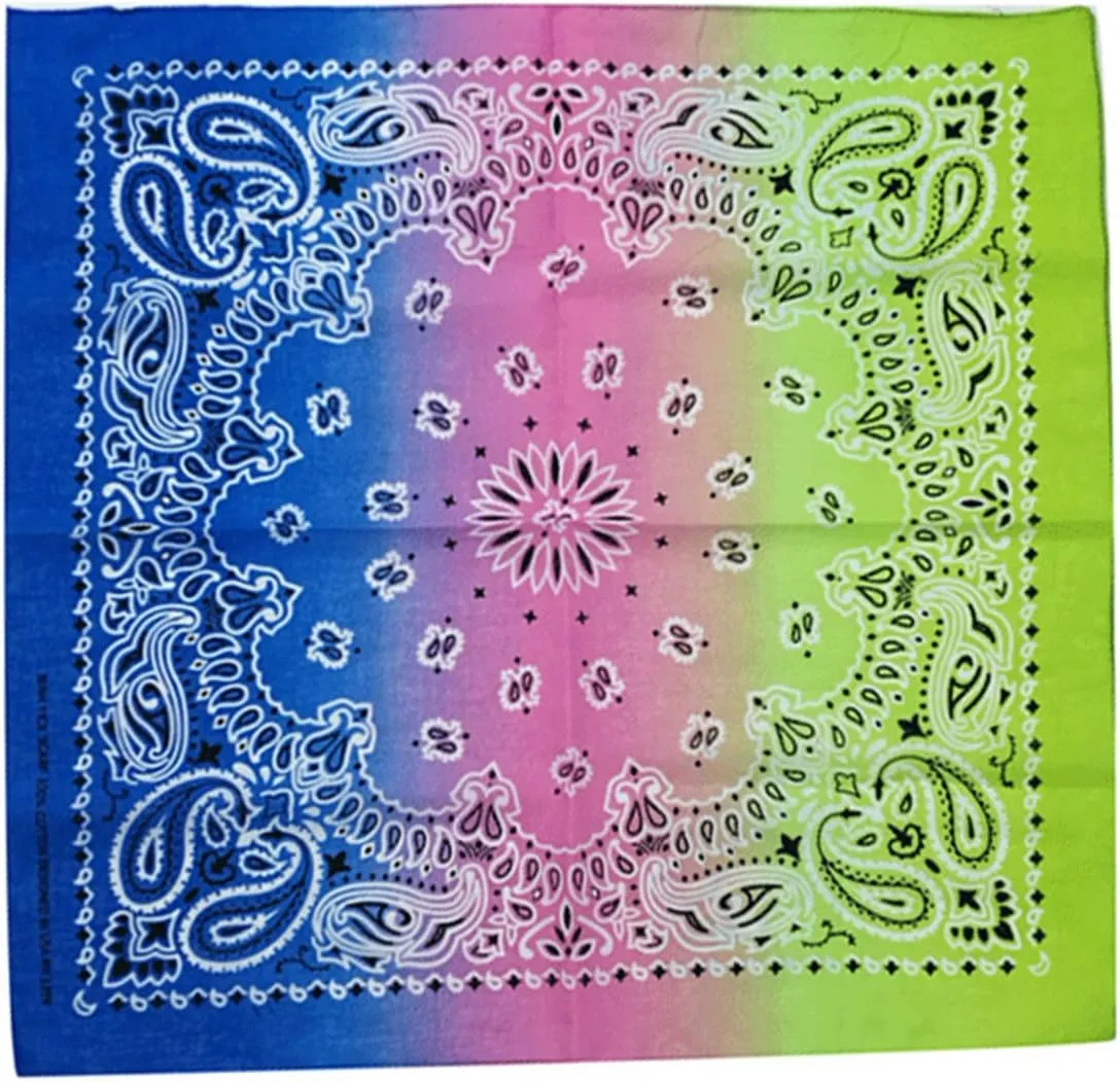 xsby 12 Piece Novelty Bandanas Paisley 100% Cotton Headwear