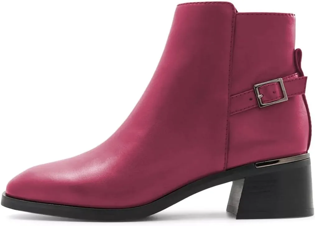XYD Women's Ankle Boots Cork Block Low Heels Square Toe Toe Side Zipper Fall Casual Comfy Booties Shoes