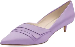 XYD Womens Business Heels for Work Professional Closed Pointy Toe Slip On Kitten Pumps Office Dress Shoes