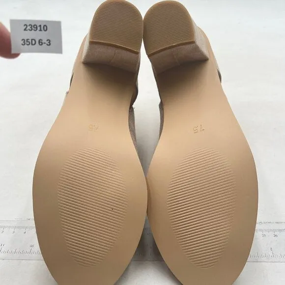 YDN Beige Peep Toe Low Chunky Heels Back Zipper Sandal Ankle Boots Comfy Shoes