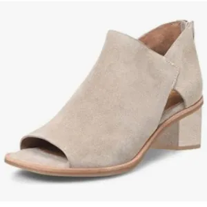 YDN Beige Peep Toe Low Chunky Heels Back Zipper Sandal Ankle Boots Comfy Shoes