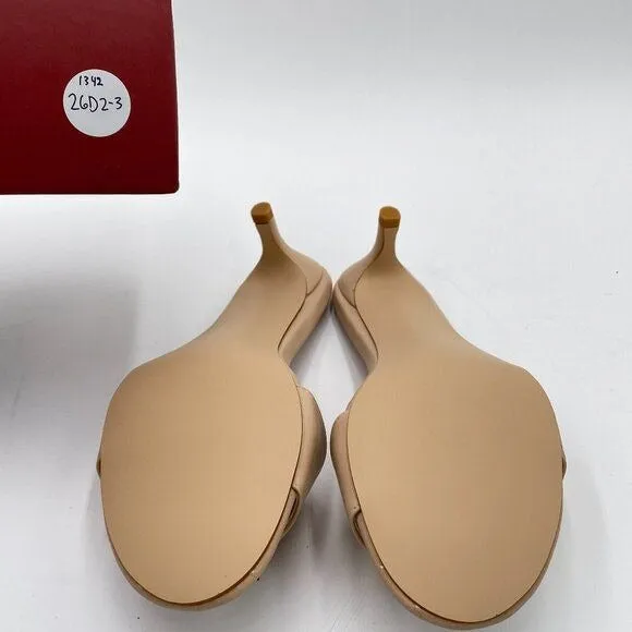 YDN Nude Comfy Kitten Heel Mules Slip on Clog Sandals Open Toe Dress Slide Shoes