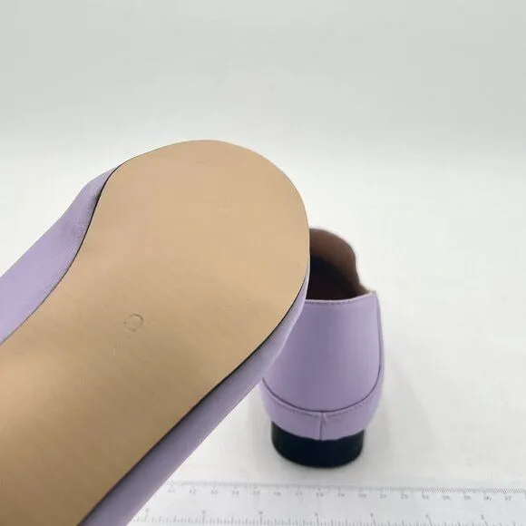YDN Purple Square Toe Comfy Block Low Heel Classic Loafers Office Outfit Walking