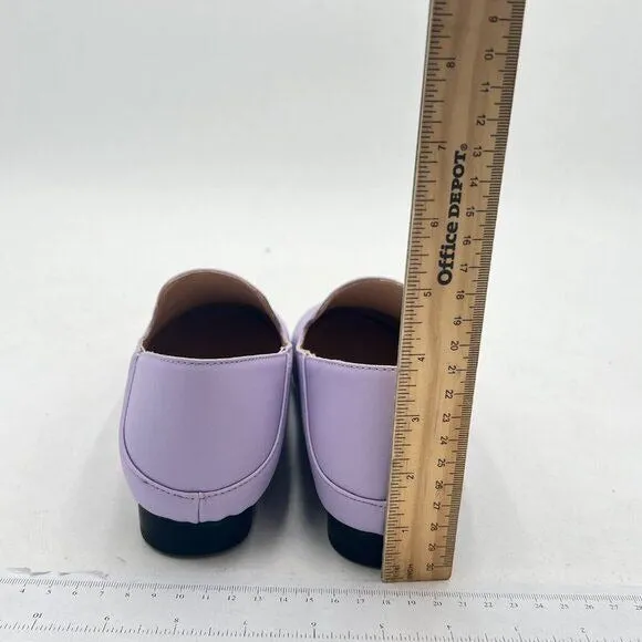 YDN Purple Square Toe Comfy Block Low Heel Classic Loafers Office Outfit Walking