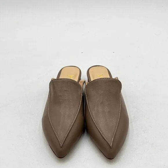 YDN Women Causal Slide Mules Comfy Flats Loafers Poined Toe Slipper Slip On Back