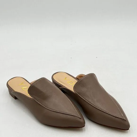 YDN Women Causal Slide Mules Comfy Flats Loafers Poined Toe Slipper Slip On Back