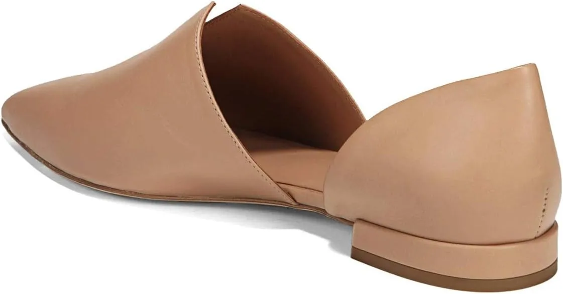 YDN Women Pointed Toe D'Orsay Ballet Flats V Cut Low Heels Slip On Office Dress Loafer Shoes