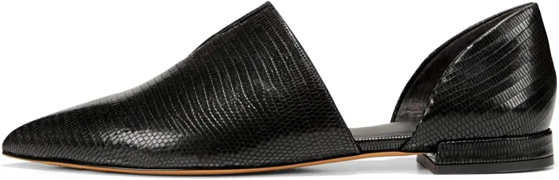 YDN Women Pointed Toe D'Orsay Ballet Flats V Cut Low Heels Slip On Office Dress Loafer Shoes