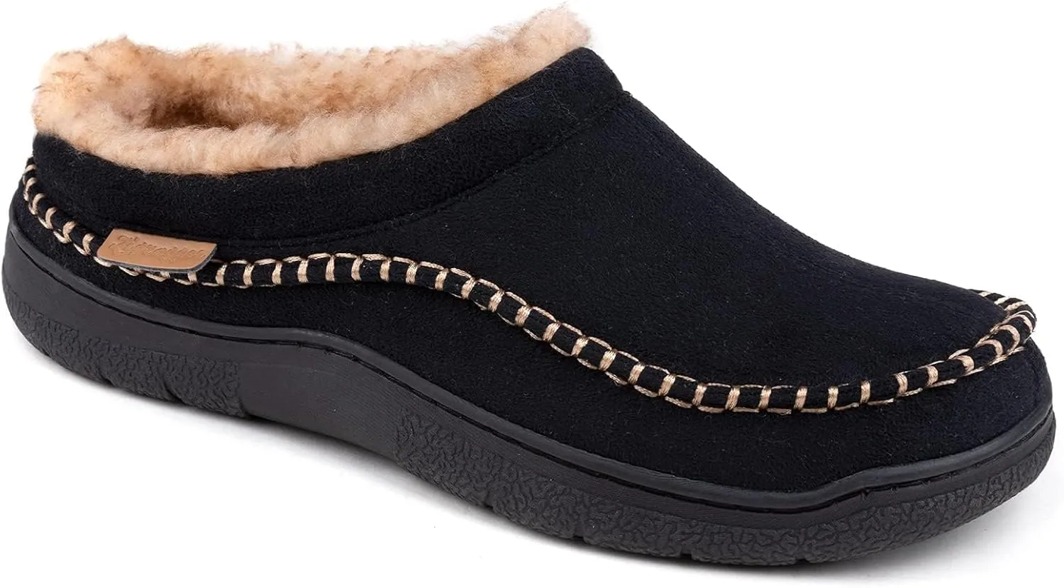 Zigzagger Men's Slip On Moccasin Slippers, Indoor/Outdoor Warm Fuzzy Comfy House Shoes, Fluffy Wide Loafer Slippers