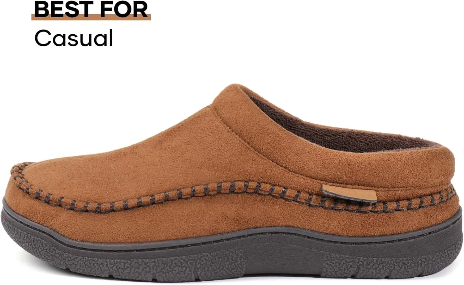 Zigzagger Men's Slip On Moccasin Slippers, Indoor/Outdoor Warm Fuzzy Comfy House Shoes, Fluffy Wide Loafer Slippers