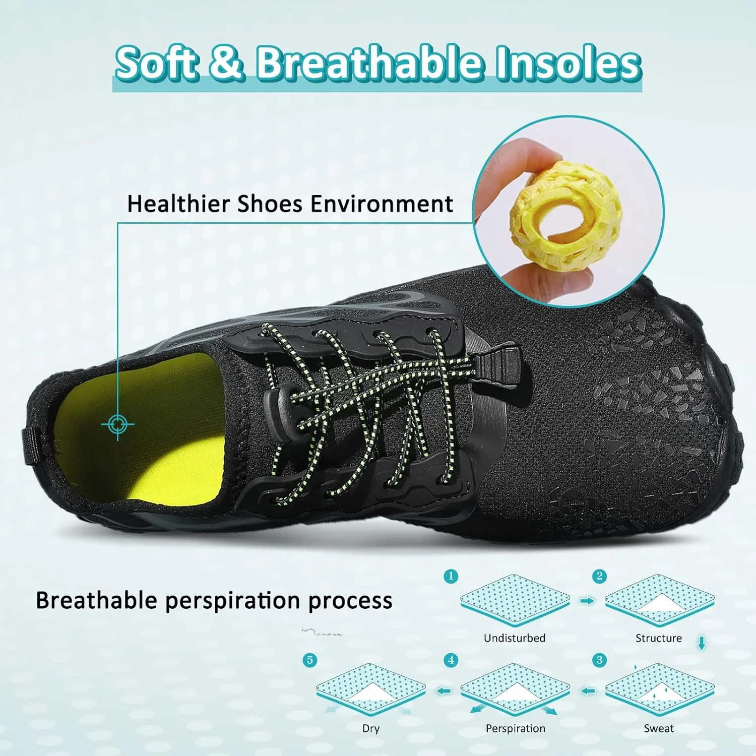 ziitop Water Shoes for Men Women Beach Barefoot Swim Rock Climbing Pool Shoes Socks, Anti-Slip Breathable Quick Dry Lightweight Slip-on, Outdoor Sport Hiking Walking Boating Fishing Diving Surfing