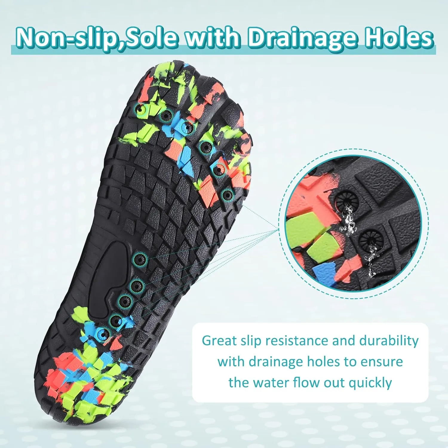 ziitop Water Shoes for Men Women Beach Barefoot Swim Rock Climbing Pool Shoes Socks, Anti-Slip Breathable Quick Dry Lightweight Slip-on, Outdoor Sport Hiking Walking Boating Fishing Diving Surfing