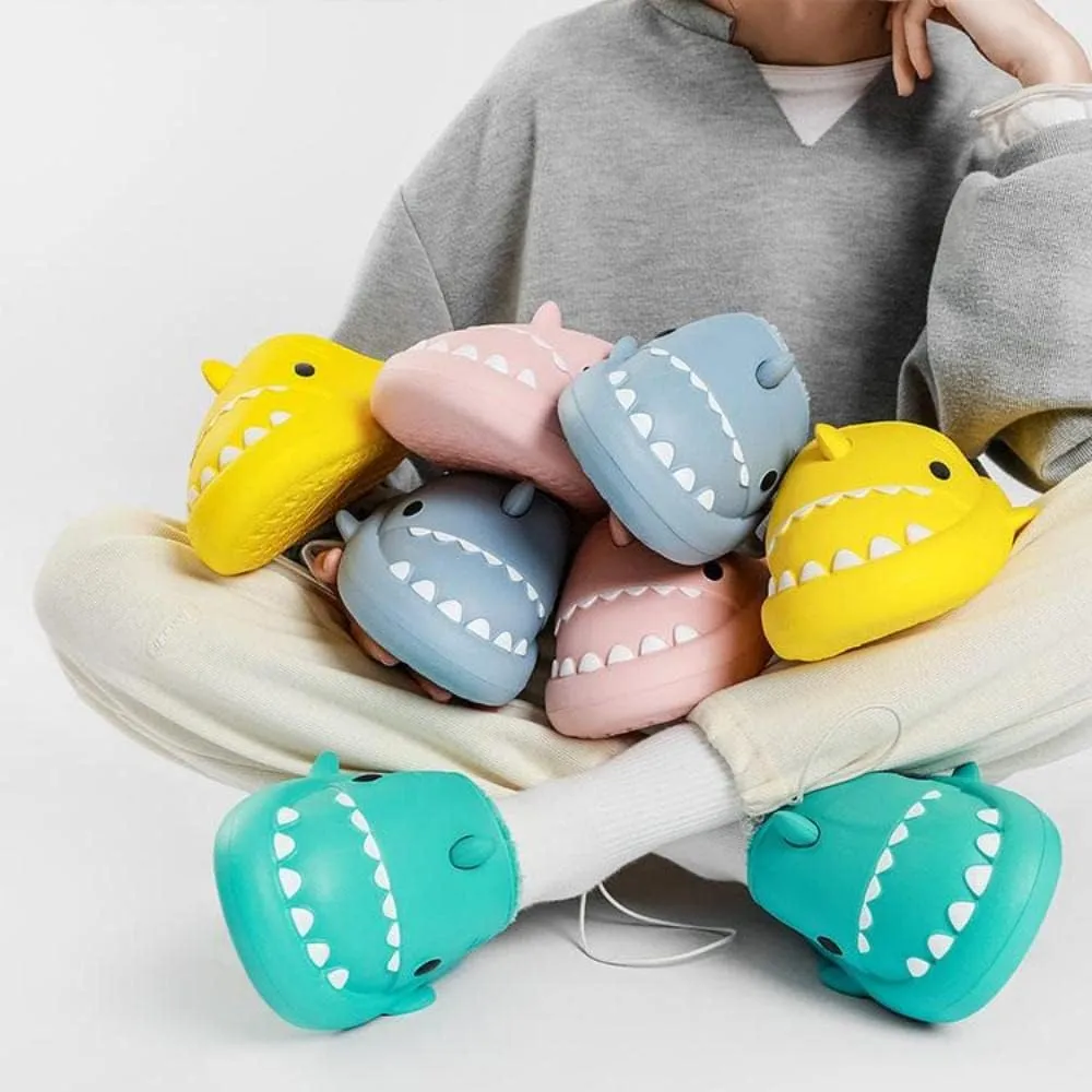 Zureto Shark Slides Winter, Adults and Kids Winter Plush Warm Slippers, Soft Comfy Shark Slippers
