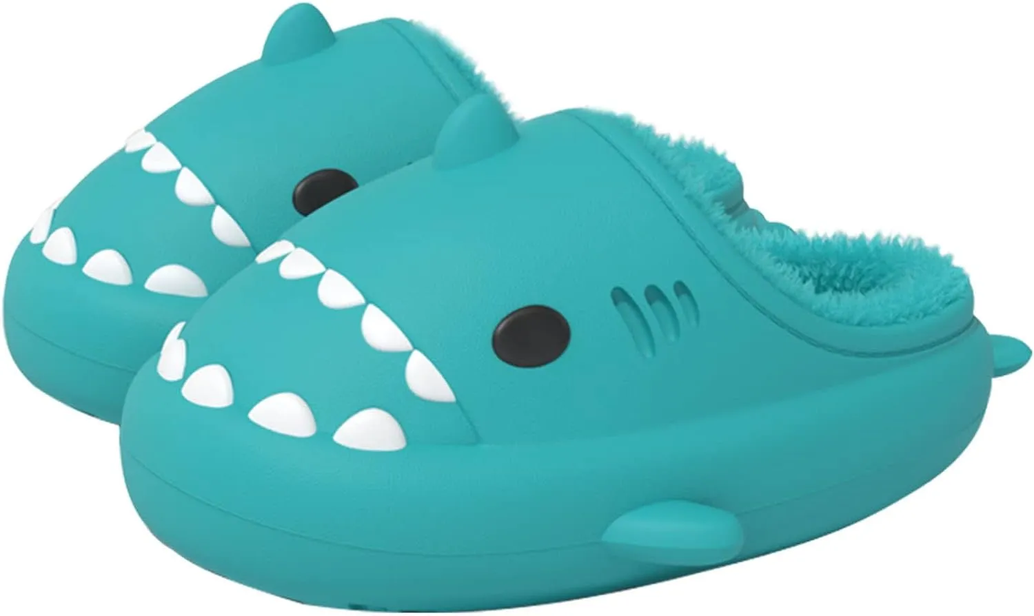 Zureto Shark Slides Winter, Adults and Kids Winter Plush Warm Slippers, Soft Comfy Shark Slippers