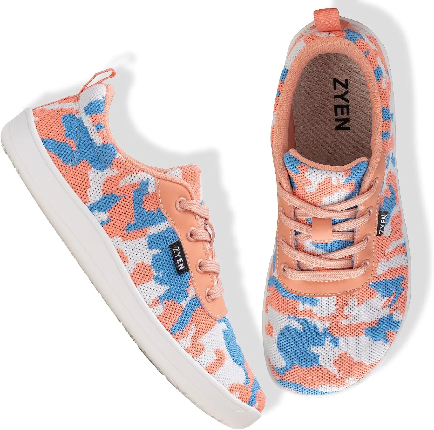 ZYEN Wide Toe Box Barefoot Shoes for Women | Wide Width Breathable Camouflage Shoes | Zero Drop Sole Fashion Non Slip Gym Sneaker Lightweight Minimalist Walking Sneaker